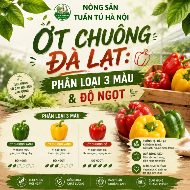 Ớt Chuông Đà Lạt: Phân Loại 3 Màu Và Độ Ngọt